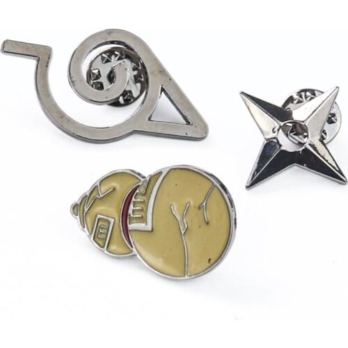 Cute Japanese Anime Write Round Eye I Love Luo Gourd Konoha Rebellion Brooch DIY Clothing Bag Armband Decoration Accessories