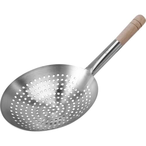 Stainless Steel Mesh Strainer Colander Wooden Handle Cookware Oil Flour Sifter Colander Kitchen Cooking Tool,26cm
