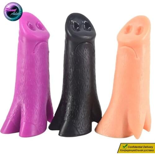 FAAK PVC Dildo Anal Plug Female Masturbator Pig Nose Artificial Penis Pussy Prostate Masturbation Adult Sex Toys for Women Gay