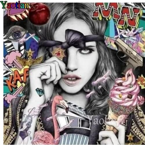 Street Graffiti Art 5d Diy Diamond Painting full square Ice cream cartoon girl diamond embroidery mosaic picture Rhinestone
