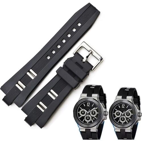 26x9mmbrand Quality Waterproof Silicone Rubber Black Replacement Watch Band Watchband Belt For Bvlgari strap Diagono series