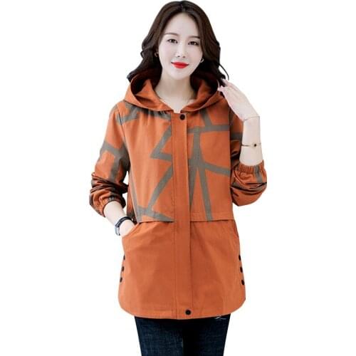 Women Hooded Baseball Jacket 2021 Spring Autumn Zipper Windbreaker Female Loose thin Outerwear Plus Size 5XL Basic Coat H1343