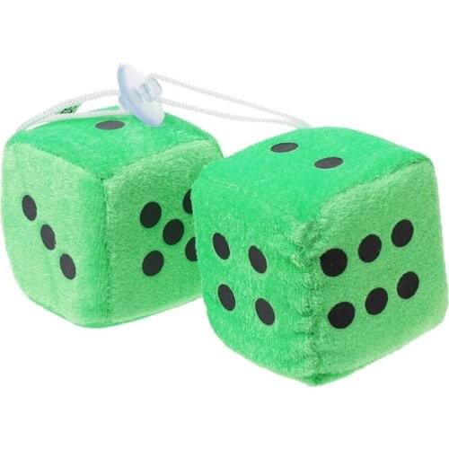 1 Pair Fuzzy Dice Dots Rear View Mirror Hanger Decoration Car Styling Accessorie 23GC