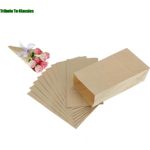 10pcs Paper Bag Biscuits Packaging Wrapping Supplies for Party Wedding Favors Handmade Bread Cookies Gift Brown Kraft