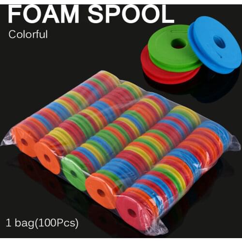 100pcs Foam Spools Fishing Winding Board Fishing Hook Line Tackle Accessories Foam Spool Trace Wire Swivel Tackle Fish Box Tools