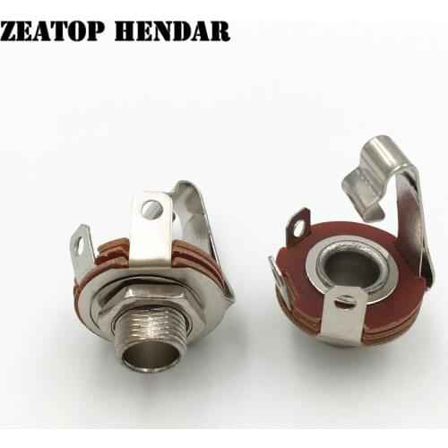 20Pcs 1/4" 6.35mm Mono Plug Jack with Switch Audio Female Connector 6.35 Welding Type Panel Socket for MIC Microphone