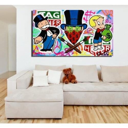 ALEC Monopolies Tag Heuer Art Canvas Poster Oil Painting Wall Picture Print Modern Home Bedroom Decoration Accessories Artwork