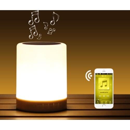 Bluetooth Speaker Touch Sensor RGB Light LED Night Lamp For Computer Mini Colorfull USB Recharge SD Card