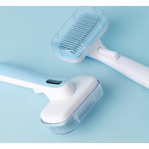 Pet Cleaning&Grooming Supplies Kitten/Dog Stainless Steel Comb Remove Loose Hair Rectangle Curved Comb