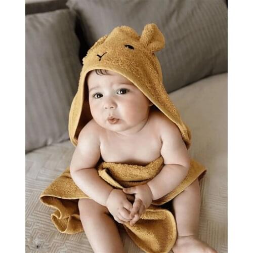 Eared Cat Bunny Rabbit Dinasour Embroidered Baby Bath Towel Mustard Yellow White Powder Pink Cute Pretty Gracious Adorable