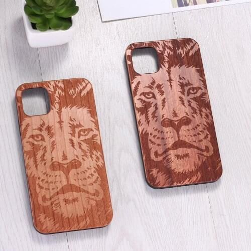 Lion King Art Real Wood Phone Case Coque Funda For iPhone12 6 6S 6Plus 7 7Plus 8 8Plus X XR XS Max 11 Pro Max