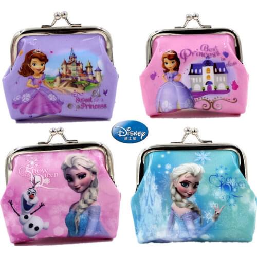 Disney Frozen Iron Buckle Coin Purse Cartoon princess mickey Gift Children Coin Shell Bag
