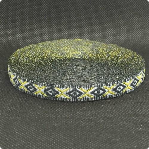 HOT!! 2015 NEW ribbon wholesale 3/8"10mmx15yard/sets 100% polyester Woven Jacquard ribbon yellow/white Bracelet accessories lace