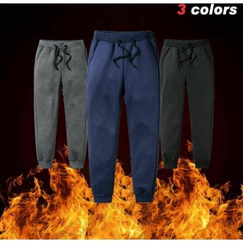 Men Winter Warm Thicken Cashmere Fleece Thermal Trousers Outdoor Pants Joggers