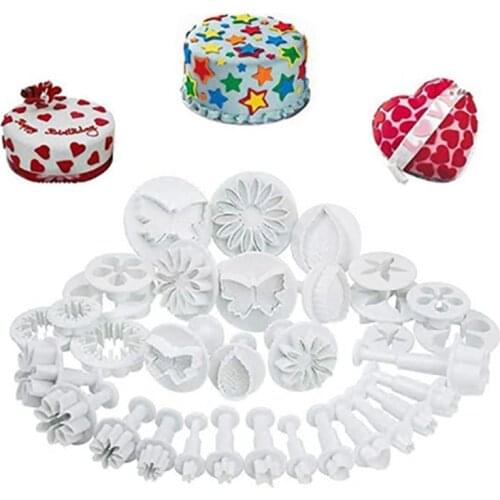 68pcs Fondant Cake Mold Set Plastic Biscuit Cutting Mold Set DIY Craft 3D Bakeware Sets Household Kitchen Baking Tools
