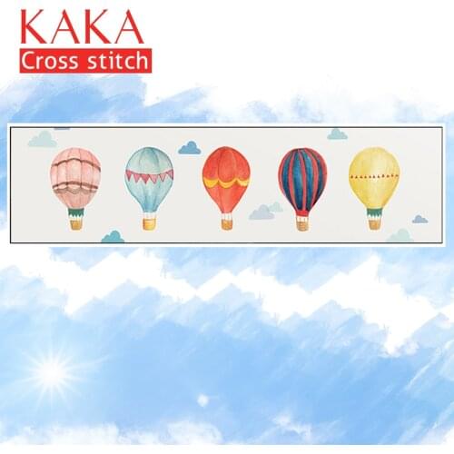 KAKA Cross stitch kits Embroidery needlework sets with printed pattern,11CT canvas,Home Decor for garden House,5D Five Balloons
