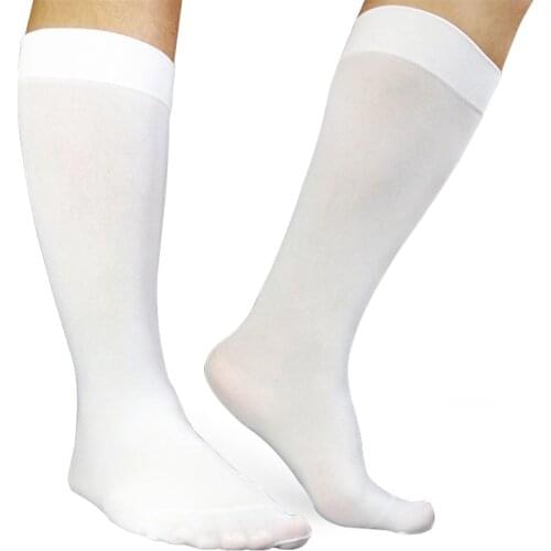 Mens Thin Socks Summer High Quality Gentlemen Hose Sexy Formal Suit Socks White Color Fashion Business Socks