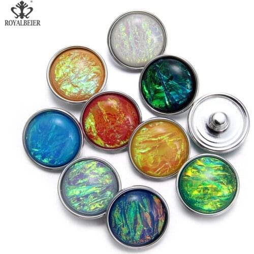 NEW 10pcs/lot Mixed Colorful Good Quality Best Fashion Shinning Arcylic 18-20mm Snap Button For DIY Bracelet Jewelry KZ1034