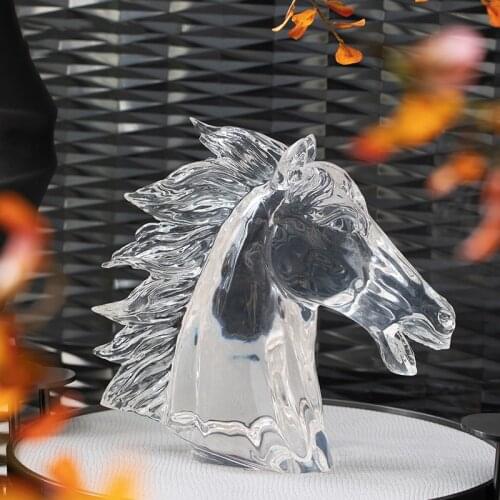 New Modern Transparent Horse Head Figurines Decoration House Living Room Art Hotel Villa Animal Soft Decoration Statue Ornaments