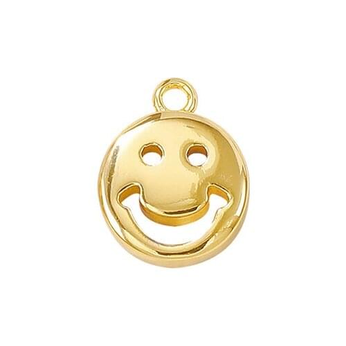 Factory Wholesale Gold Color Brass Round Charms Pendants Necklace and Bracelet Earring Diy Jewelry Making Supplies Accessories