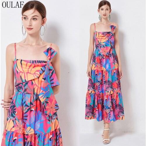 OULAF Minority designer brand holiday style star same bow suspender dress womens style