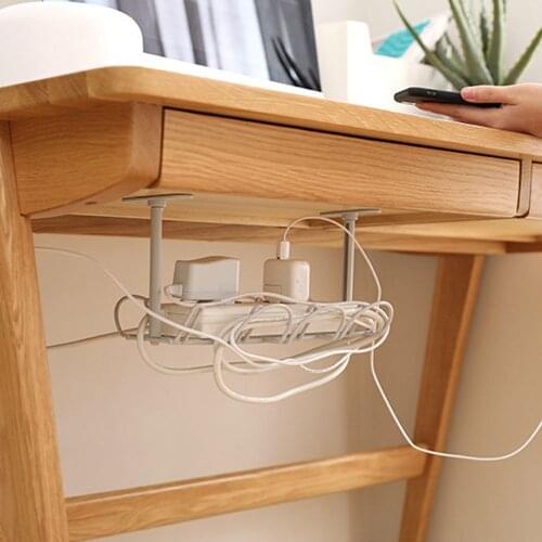 Under Desk Storage Hanging Rack Closet Holders for Power Strip Cord Tray Cable Management Cupboard Adapter Shelf Home Storage