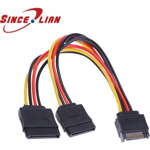 SINCILIAN 1pcs Butt Plug Splitter Cable SATA 15Pin Hard Disk Power Wire extension Cable for HDD Hard Disk Splitter Connector