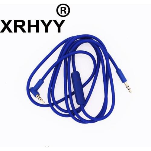XRHYY Blue Replacement Audio Cable Cord Wire with In-line Microphone For Beats Solo/HD/Studio/Pro/Detox/Wireless/Mixr Headphones
