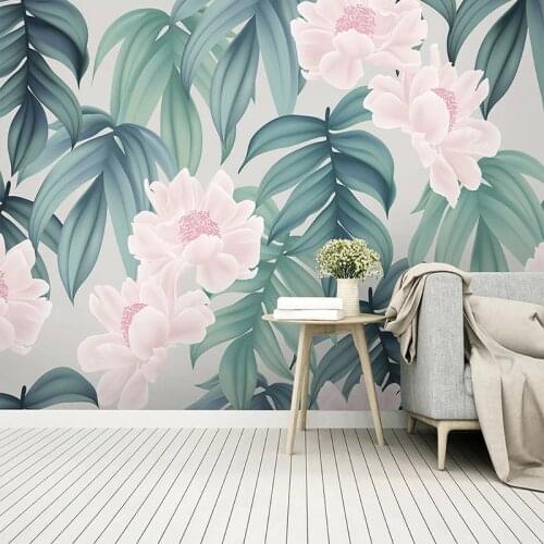 Modern 3D Wallpaper Tropical Rainforest Banana Leaf Flowers Photo Wall Murals Living Room TV Sofa Background Wall Papers For 3 D