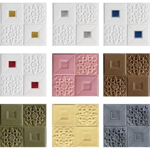 35*35cm 3D Waterproof Roof Decoration Wall Sticker European Flower Pattern Self-adhesive Wall Stickers Ceiling Room Wall Paper