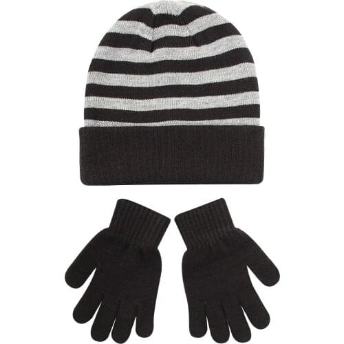 Winter Knitting Beanie Hats gloves set For Women Kids WarmCap Korean Knitted Hat