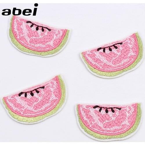 10pcs/lot Cartoon Watermelon Patch Iron On Fruits Patches Embroidered Clothing Stickers DIY Coats Bags Shirts Sewing Appliques