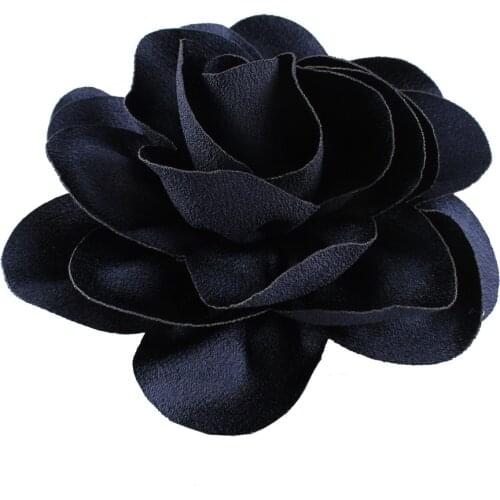 14 CM Crystal Satin Big Flower Floral DIY Hair Accessories Heads Headbands Corsage Brooch Women Beauty Headwear 12Pcs/Lot XML01