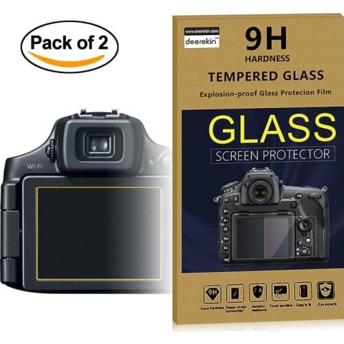 2x Self-Adhesive 0.25mm Glass LCD Screen Protector for Canon Powershot SX70 SX60 HS / SX60HS SX70HS Digital Camera