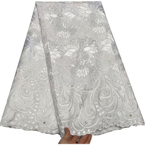 2021 High Quality African Swiss Lace Fabric Swiss Voile Lace In Switzerland white Dry Lace Fabric For Party Dress TY-160