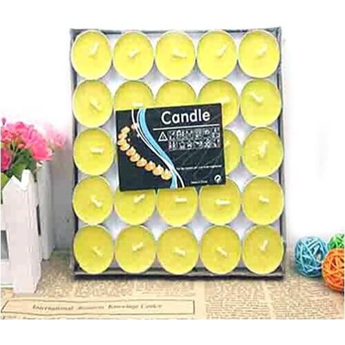 50 Li Yellow Tea Light Candle candles and scents свечи и ароматы velas y aromas