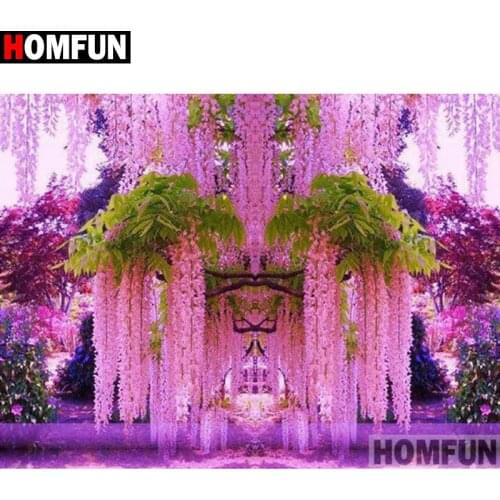 HOMFUN Full Square/Round Drill 5D DIY Diamond Painting "Flower landscape" Embroidery Cross Stitch 5D Home Decor Gift A16425