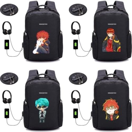 Anime Mystic Messenger backpack USB charging 15inch Anti Theft Laptop Backpack student book bag Teenager Travel backpack 8 style
