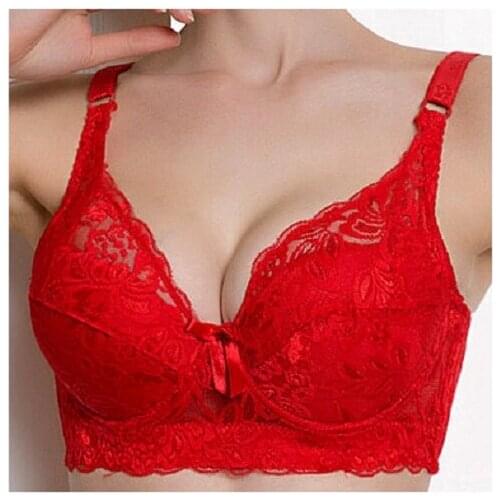 Brand New 2019 Sexy Lace Women Bra Plus Size C D E Big Size Bralette Thin Cup Bra Push-up Brassiere Hot Full cup thin Underwear