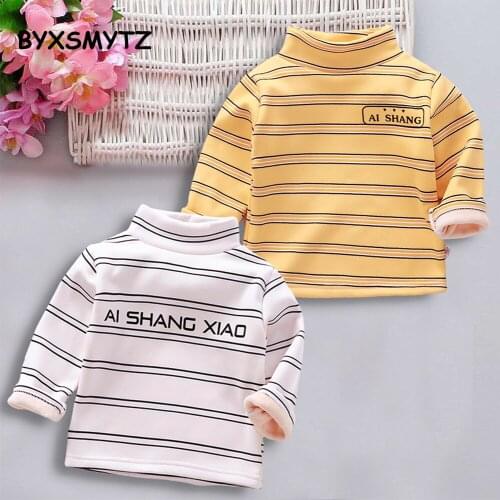 Boy Girls Clothing Childrens Plush Jacket Baby Autumn Winter Thickening Collar Long-sleeved T-shirt Kids Warm Clothes Outwear