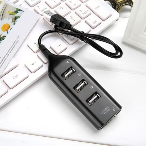 FFFAS 50cm Standard 2.0 USB Hub 4 Port Charging Black Hub USB Switch For Laptop PC Peripherals Accessories USB flash 0.5m 50
