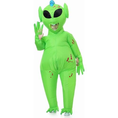 JYZCOS Inflatable Alien Costume Adult Blow Up Full Body Jumpsuit Halloween Costumes for Women Men Cosplay