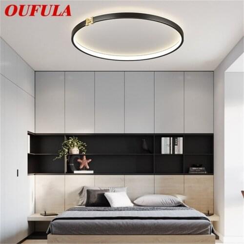 OUFULA Round Ceiling Light Modern Simple Thin Lamp Fixtures LED Home For Living Dining Room