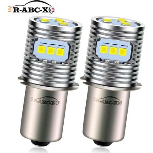 2PCS White P13.5S 6-24V CSP LED Lamp Bulb Flashlight Replacement Torch Emergency Flashlight Bulbs Work Light 6V 12V 24V