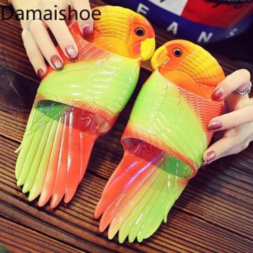Trendy Unique Parrot Slipper Female Summer Fashion Parent-Child Children Adult Cute Bath Household Outing Beach Bird-Type Sandal