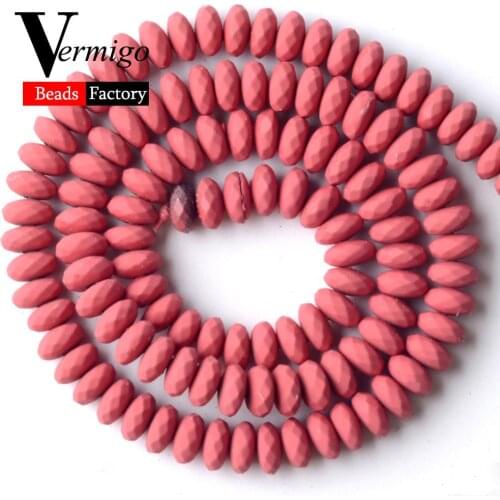 Natural Rose Red Nanotech Rubber Hematite Stone Beads For Jewelry Making 6mm 115pcs Abacus Beads Diy Bracelets Accessories 15