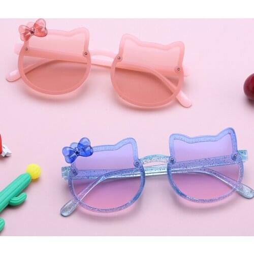 New Trending Children Sunglasses Cute Cat Girls Kids Sun glasses Colored Lenses Boys Baby Blue Pink Vogue Glasses Butterfly