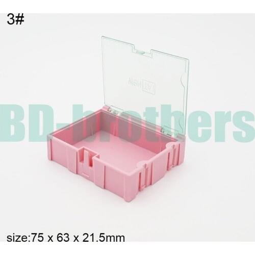 Original 3# Pink Component storage box IC Square Components Boxes SMT SMD WeNTAI Combination Boxes Plastic Case 700pcs/lot