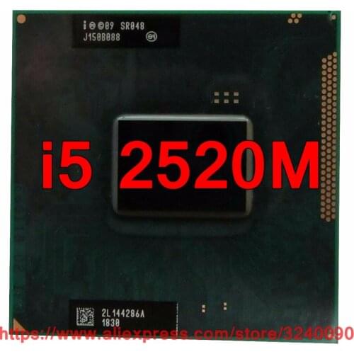 Original lntel Core i5 2520M SR048 CPU (3M Cache/2.50GHz/Dual-Core) i5-2520M Laptop processor free shipping