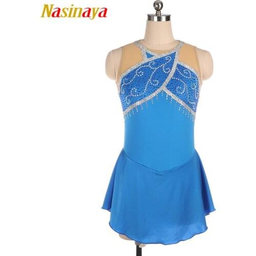 Nasinaya Figure Skating Dress Customized Competition Ice Skating Skirt for Girl Women Kids Gymnastics Performance Skin Color
